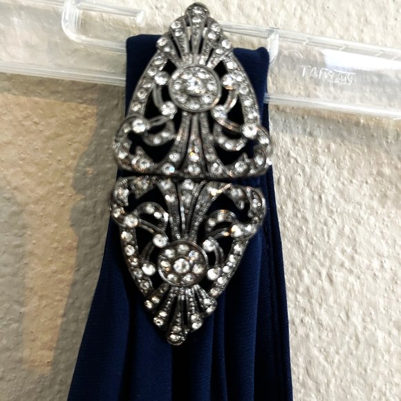 Ralph Lauren Blue Evening Dress with Rhinestone Accents *WORN ONCE!* - Picture 11 of 13